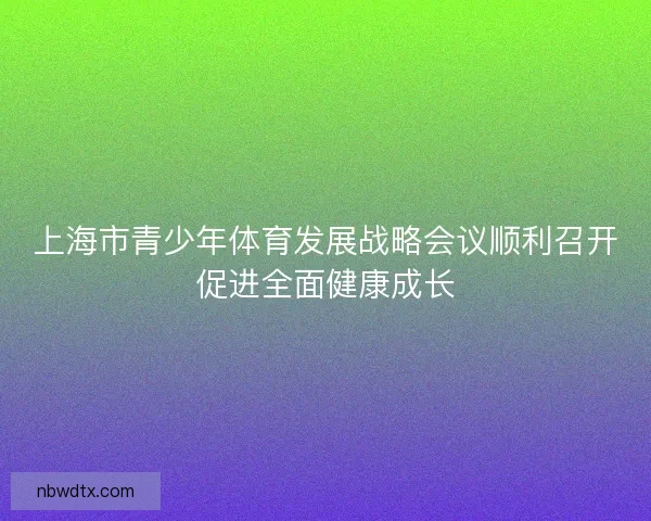 上海市青少年体育发展战略会议顺利召开促进全面健康成长